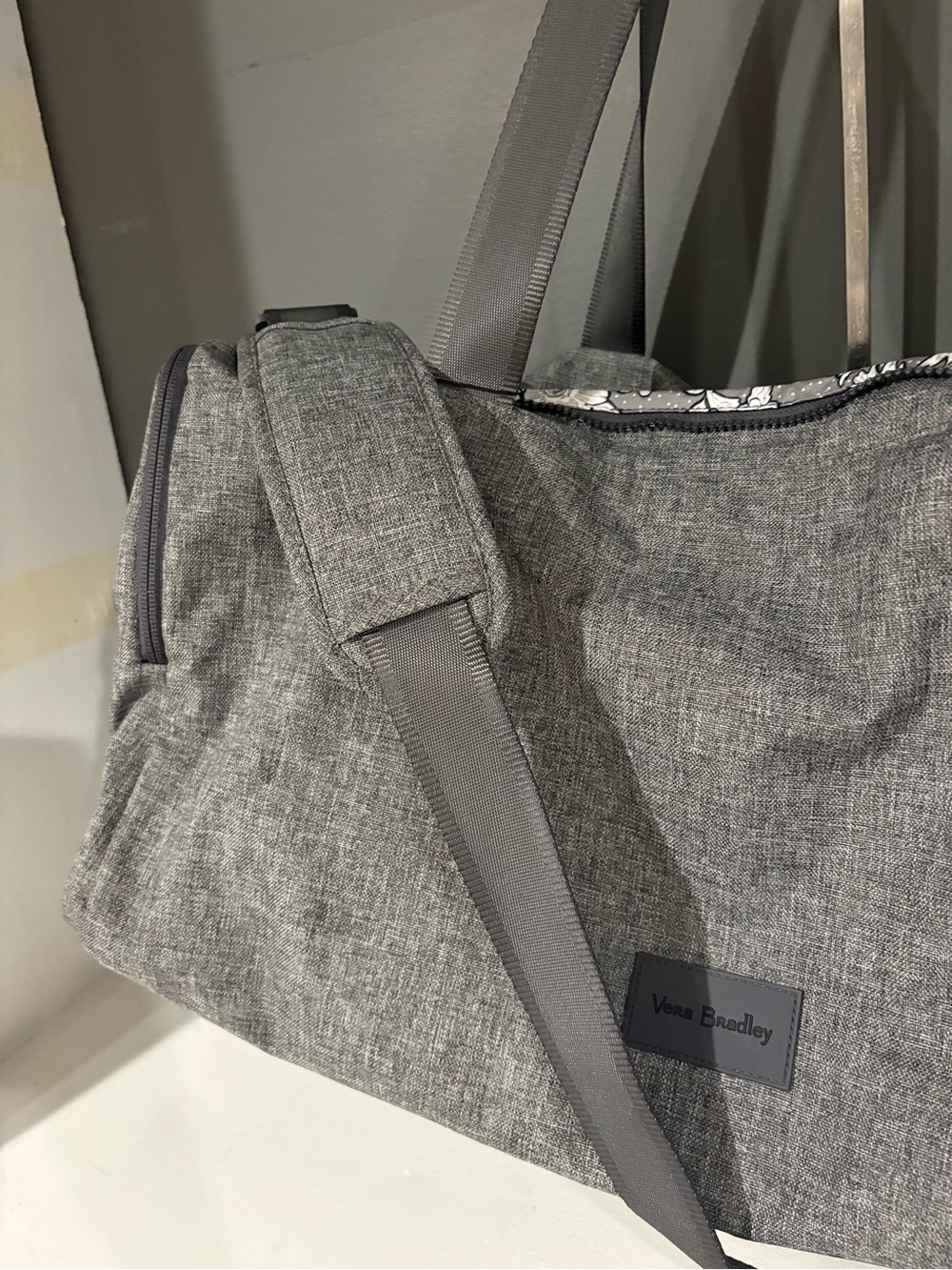 Vera Bradley Gray Heathered Duffel Bag - Picture 5 of 9